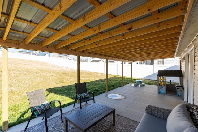 view of patio with a fenced backyard