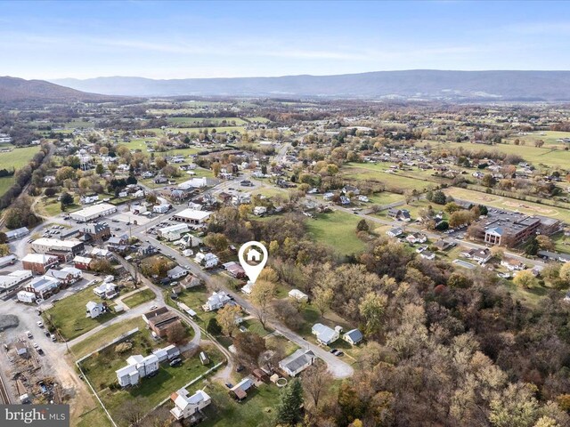 bird's eye view featuring a mountain view