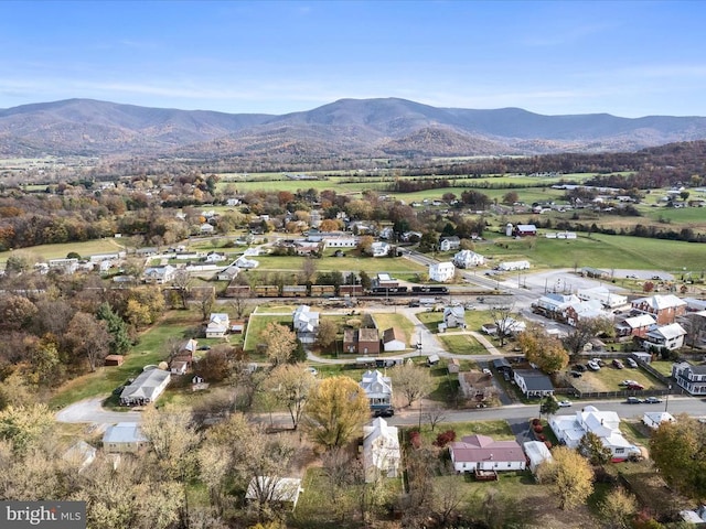 aerial view with a mountain view