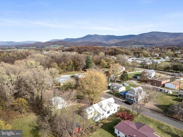 drone / aerial view with a mountain view