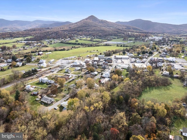 drone / aerial view with a mountain view