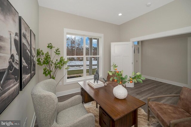 dining area featuring hardwood / wood-style flooring