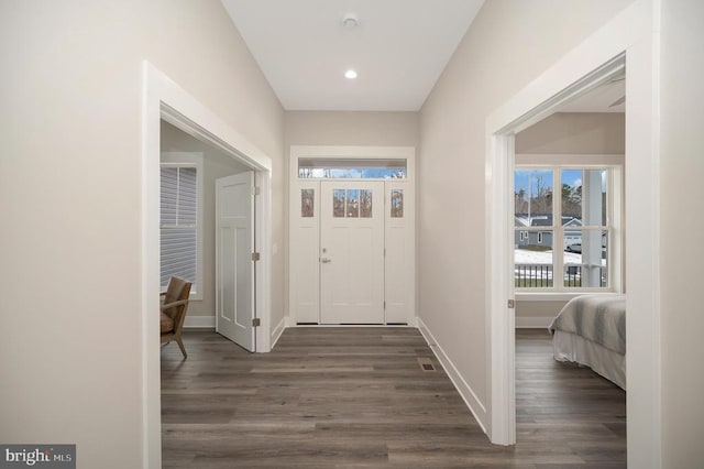 foyer featuring dark hardwood / wood-style flooring