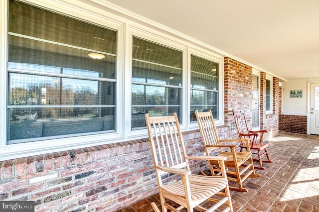 view of patio with a porch