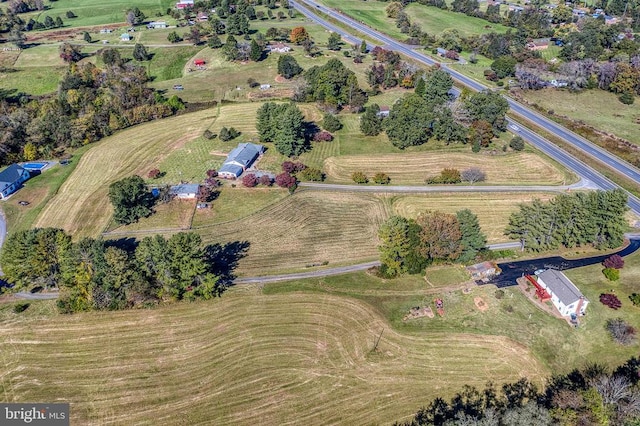 bird's eye view featuring a rural view