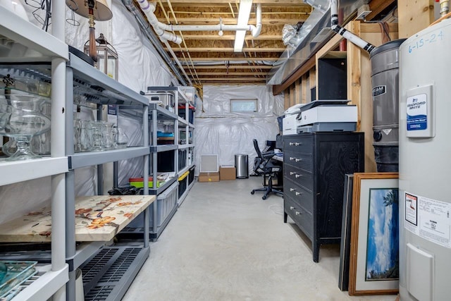 interior space featuring water heater