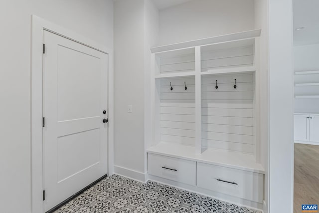 mudroom with baseboards