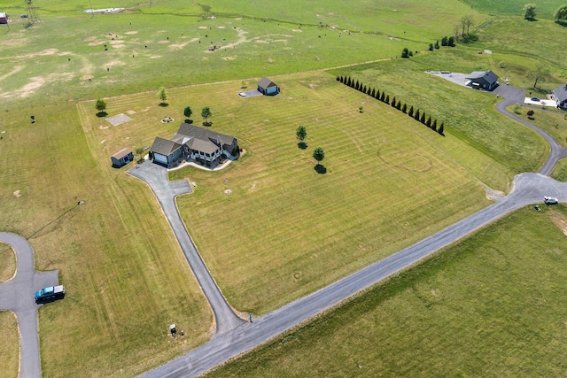 aerial view with a rural view