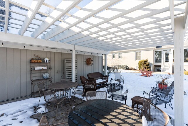 view of patio / terrace featuring a pergola