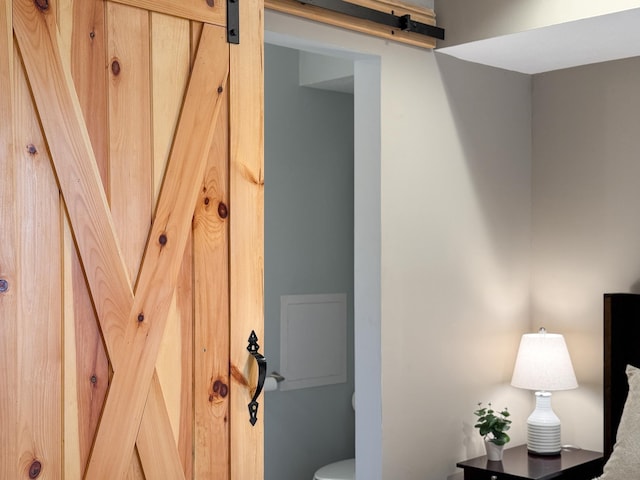 interior details with a barn door