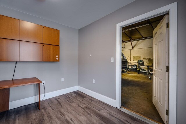 office space featuring hardwood / wood-style flooring