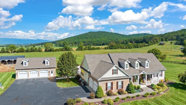 aerial view featuring a mountain view