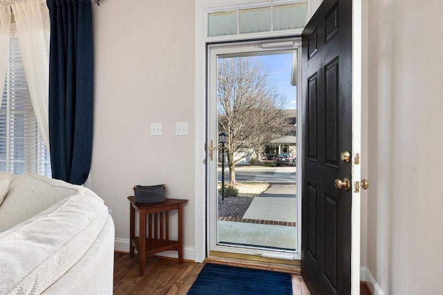 foyer featuring dark hardwood / wood-style flooring