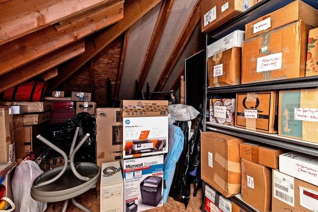 view of unfinished attic