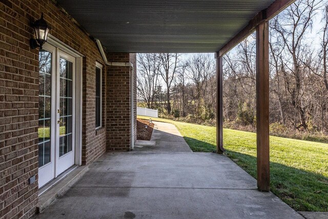 view of patio with french doors