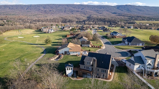 aerial view with a mountain view