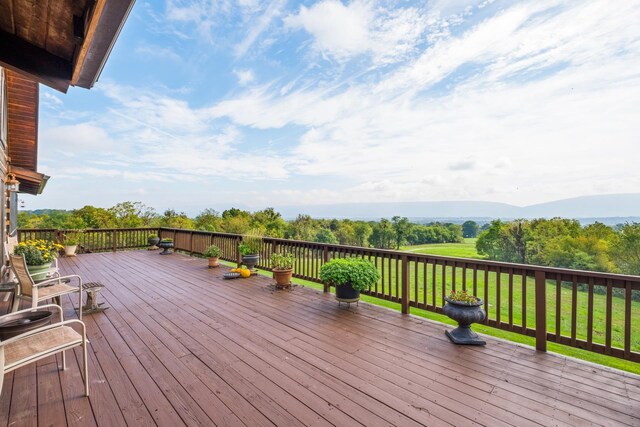 deck with a lawn