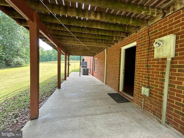 view of patio with central air condition unit