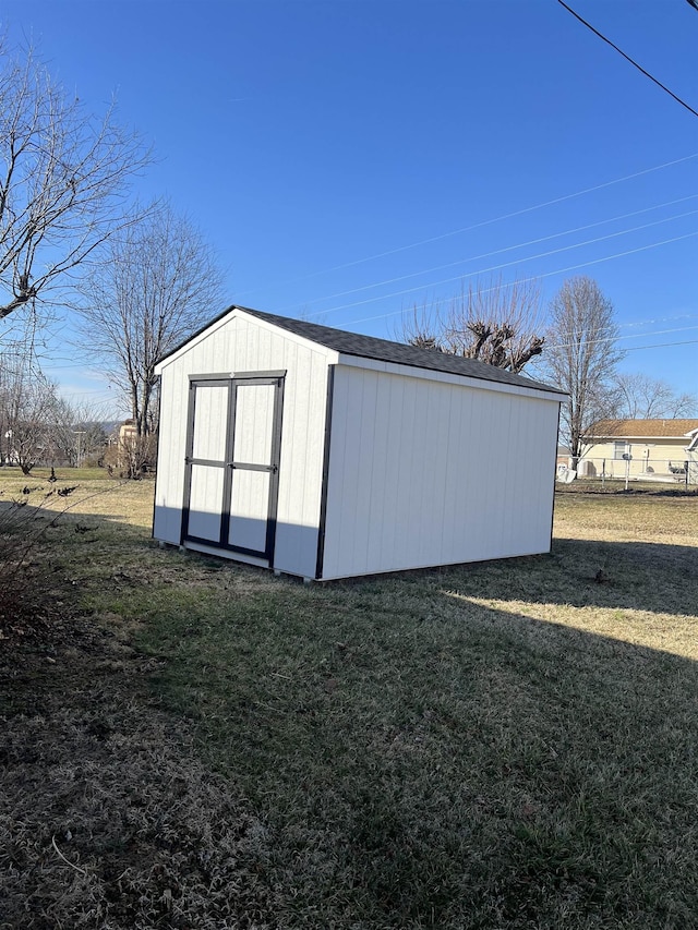 view of shed