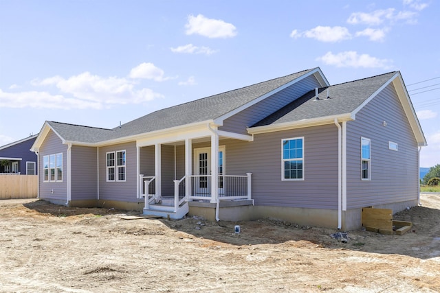 view of front of property with covered porch