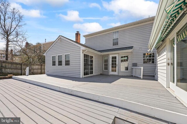 wooden terrace with fence