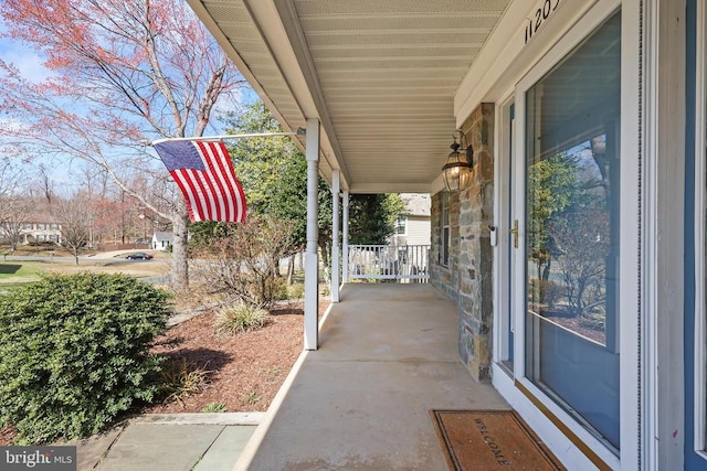 view of patio with a porch