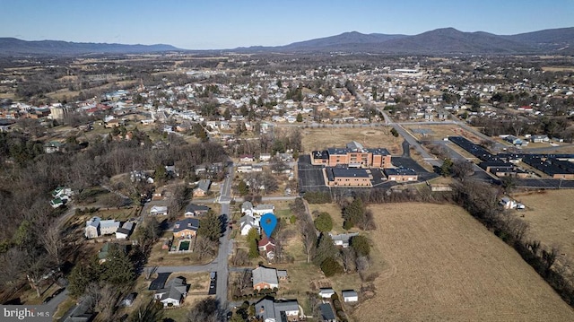 aerial view with a residential view and a mountain view