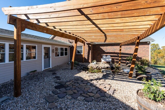 view of patio / terrace featuring a pergola