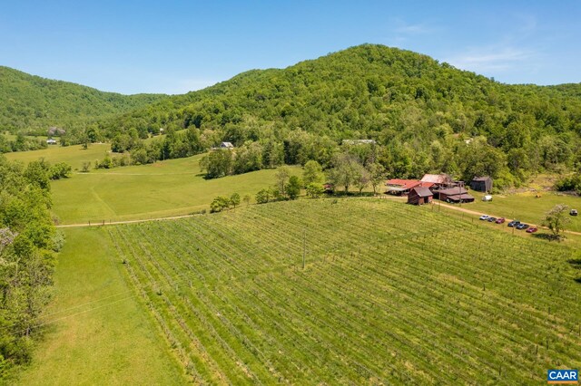 bird's eye view featuring a rural view