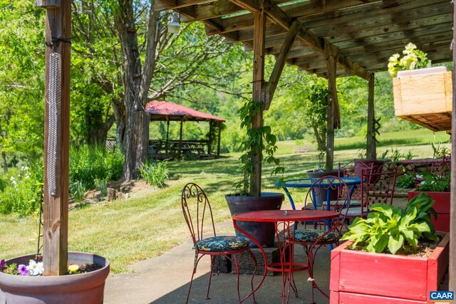 view of patio / terrace with a gazebo