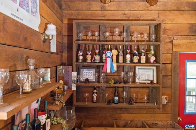 bar with wooden walls