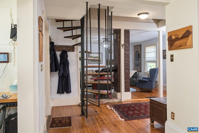 foyer with hardwood / wood-style floors