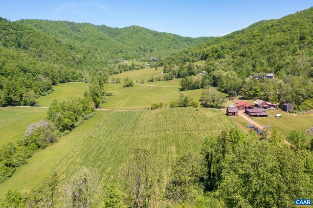 drone / aerial view with a rural view