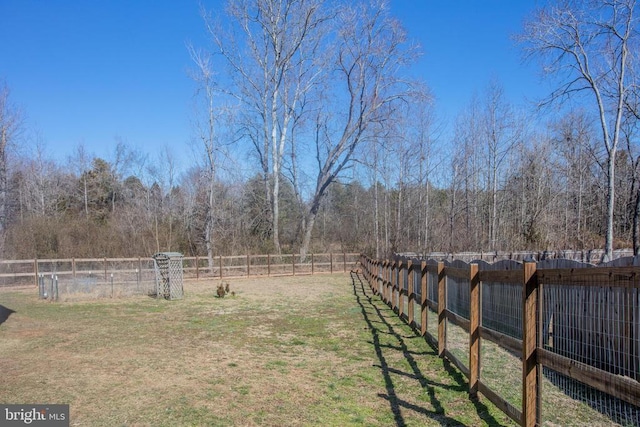 view of yard featuring fence