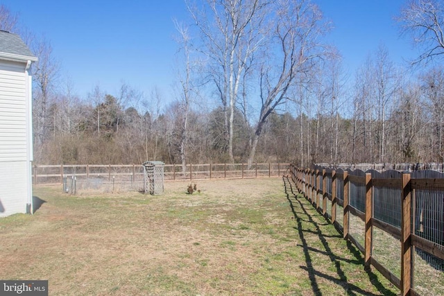 view of yard with fence