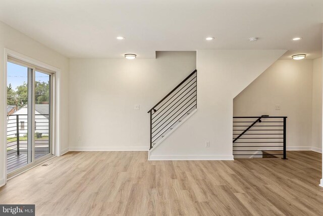 empty room featuring light hardwood / wood-style flooring