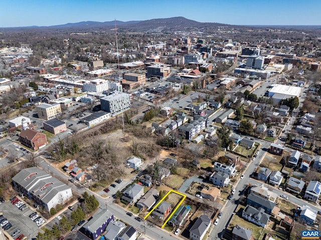 drone / aerial view with a mountain view