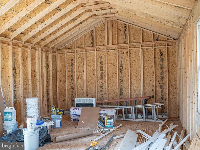 view of unfinished attic