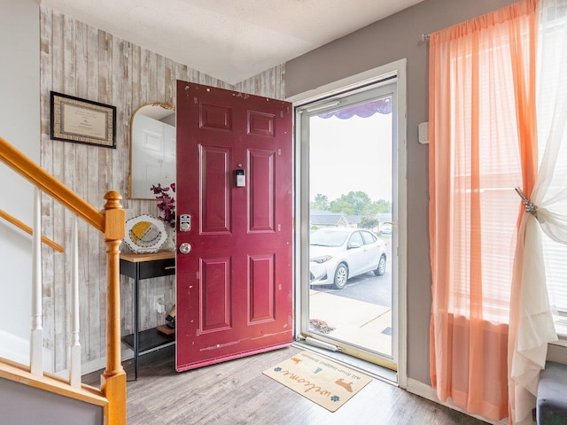 entrance foyer with hardwood / wood-style flooring