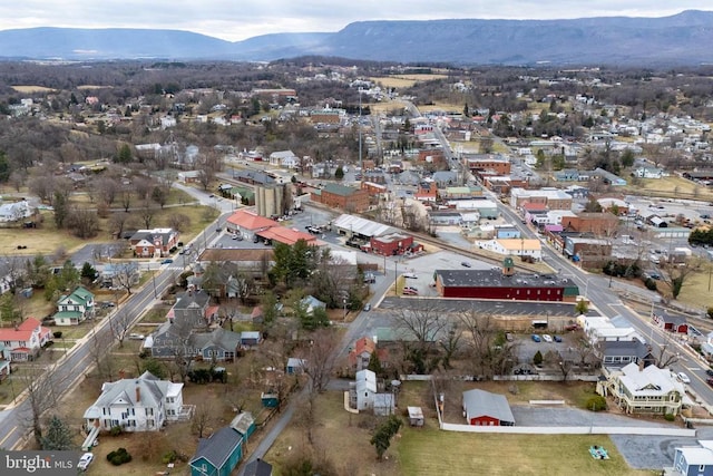 aerial view with a mountain view