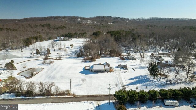 view of snowy aerial view