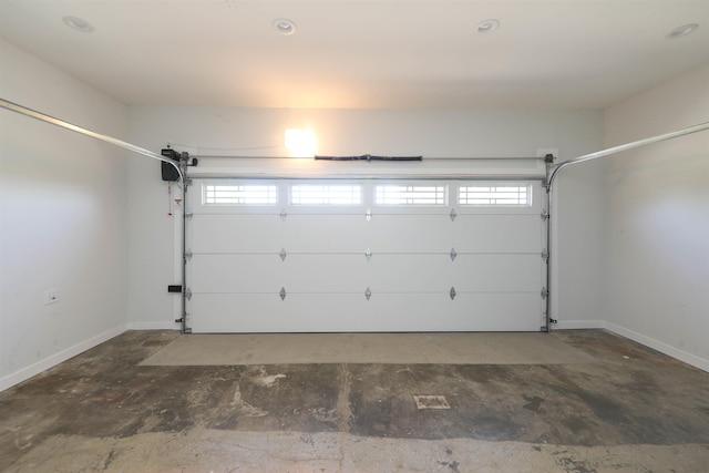 garage with baseboards