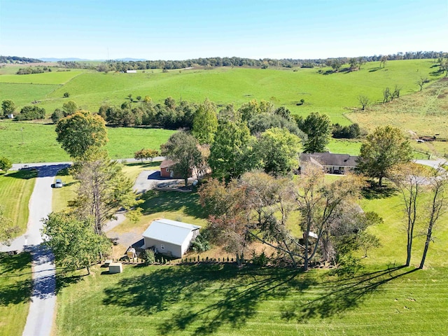 drone / aerial view featuring a rural view