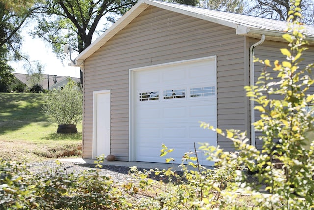 view of garage