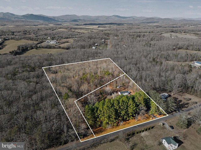 drone / aerial view with a mountain view