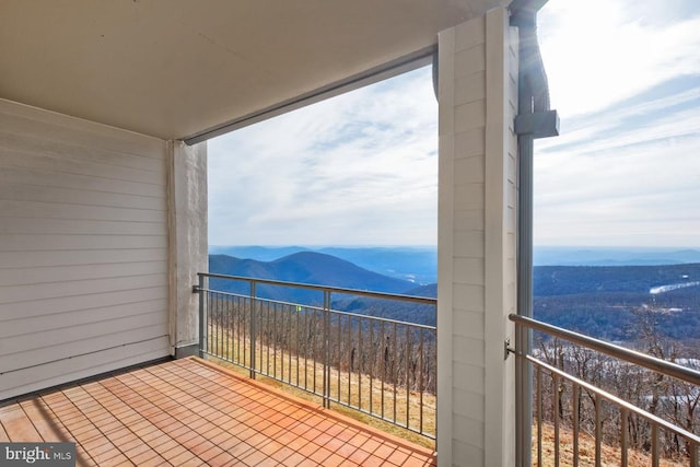 balcony with a mountain view