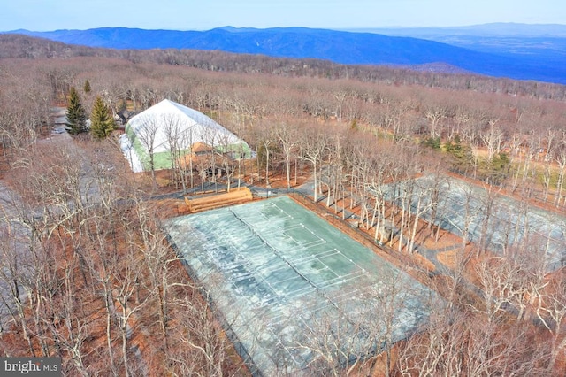 drone / aerial view with a mountain view