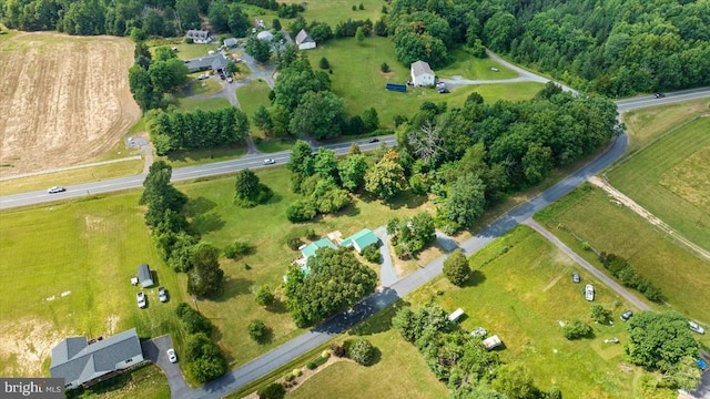 drone / aerial view featuring a rural view