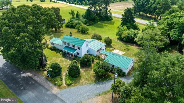 aerial view with a rural view