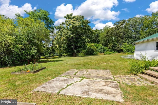 view of yard with a garden